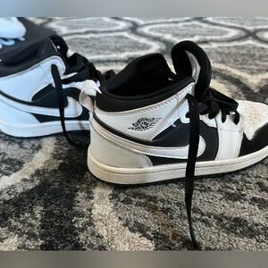 Jordan Kids Black and White High-Top Sneakers